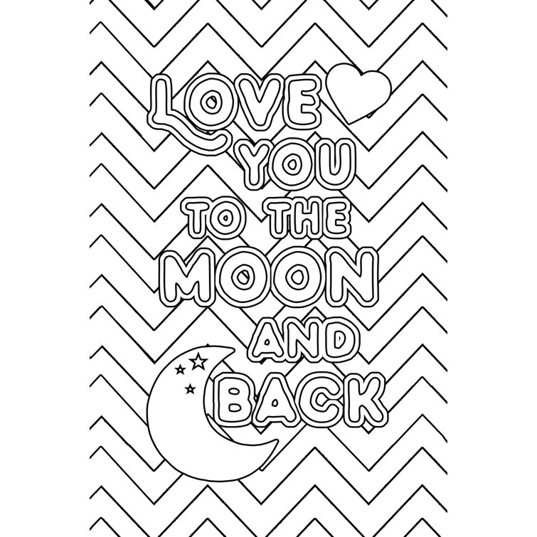 Trinx Love Moon Line Art Wrapped Canvas Print Wayfair